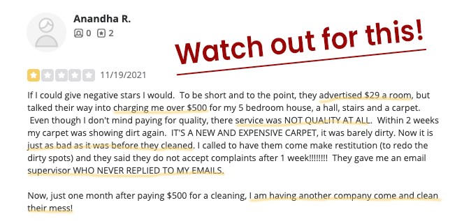 watch out for scammy carpet cleaners